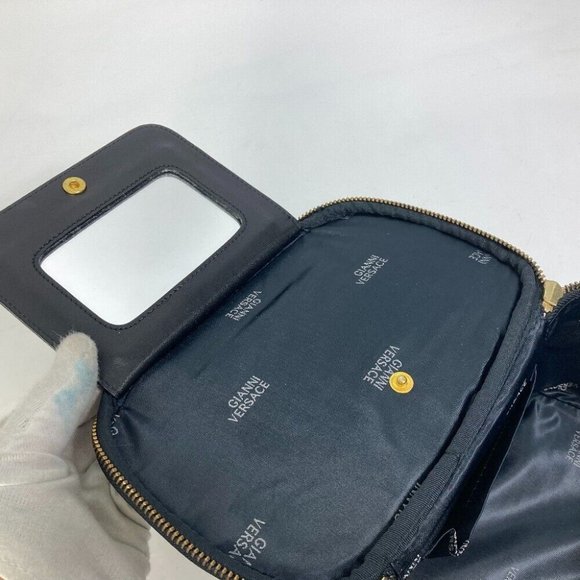 VERSACE vintage stripe Hand Bag pouch with mirror Vanity bag Multicolore - Picture 13 of 16